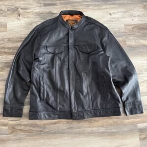Milwaukee Leather Platinum Black Leather Motorcycle Jacket Men’s 3XL